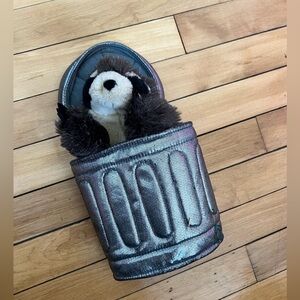 Folkmanis Raccoon in‎ Garbage Can Hand Puppet NWT